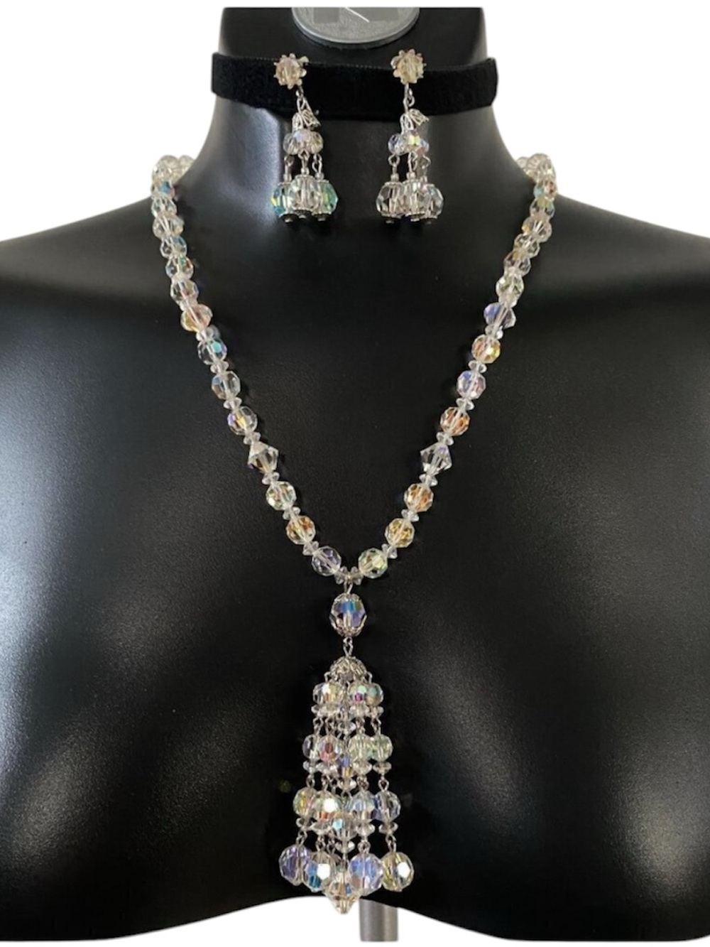 Coro 1950's Aurora Borealis Crystal Necklace & Earrings​​​​